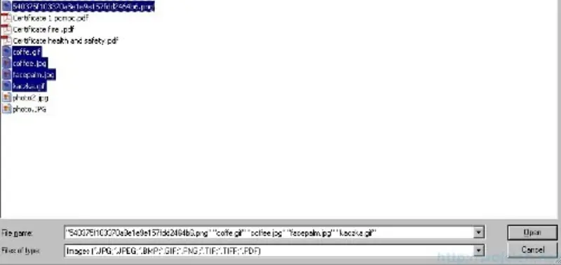 Wskazanie plików do wysłania