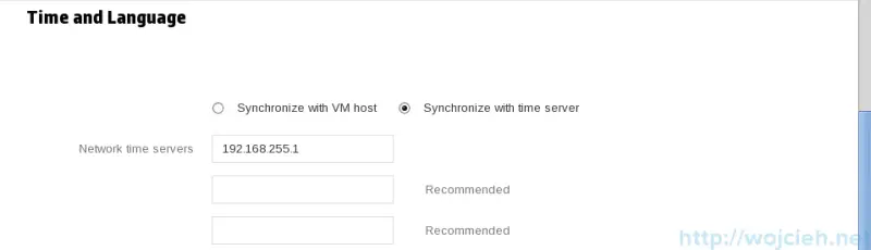 P OneView configuration - time synchronization
